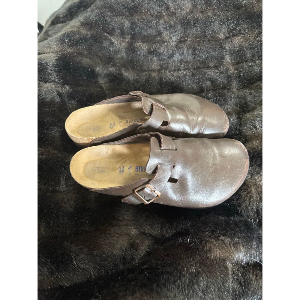 Birkenstock Boston Habana Oiled Leather Soft Footbed Clogs 43 10